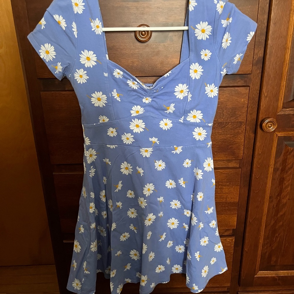 forever 21 mini dress blue with daisys